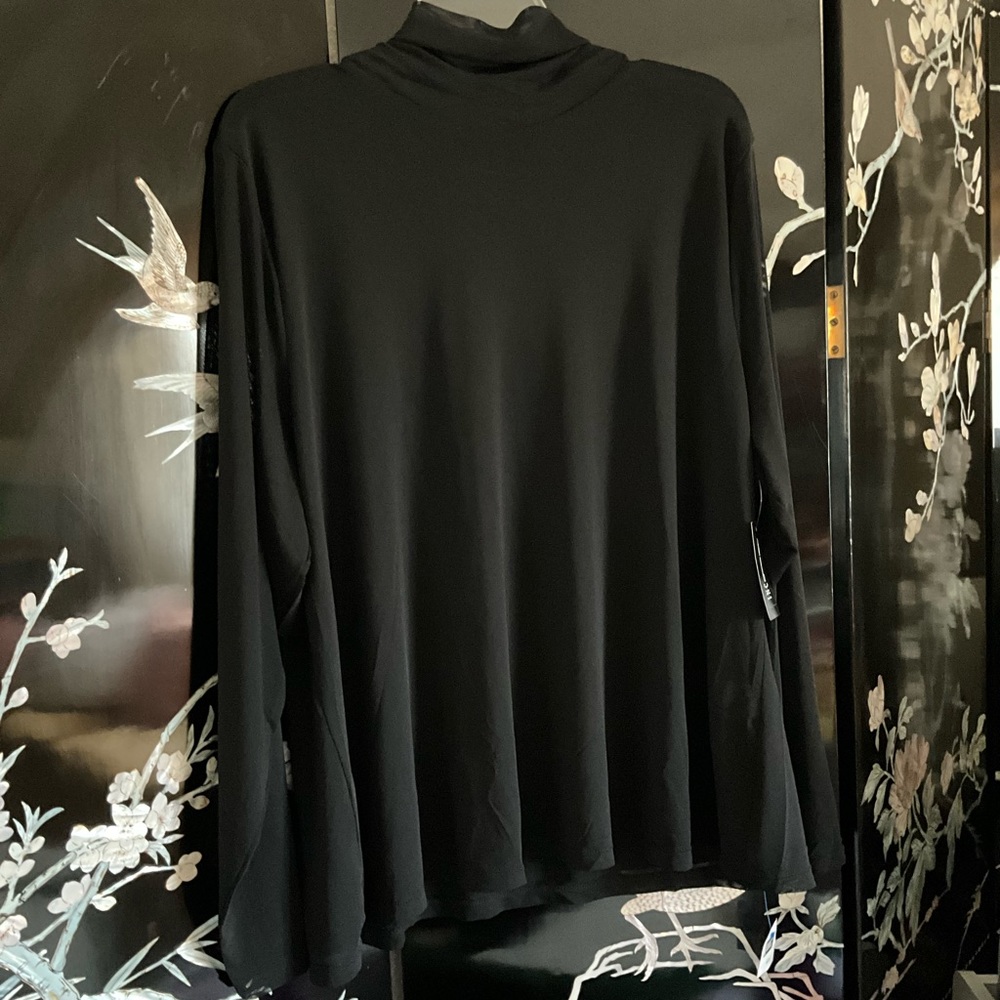 INC International Concepts Mesh Turtleneck Top Color Deep